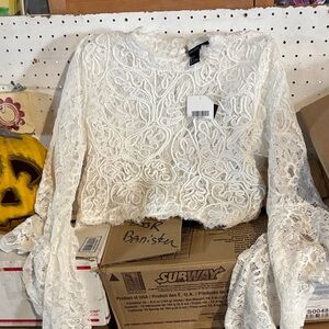 Forever 21 Ivory Lace Blouse